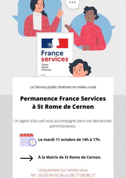 Mardi 11 octobre : permanence à la Mairie de St Rome de Cernon
