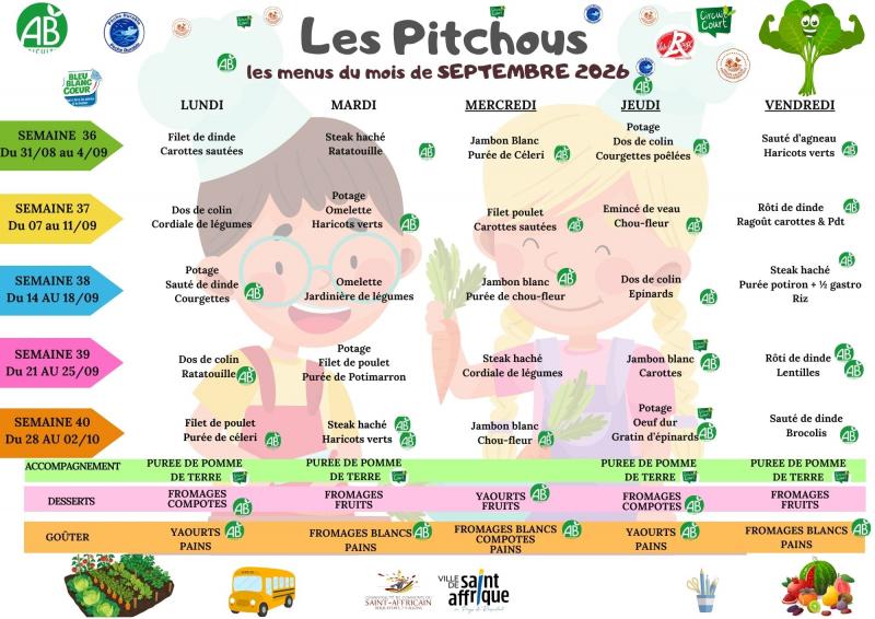 Dans les assiettes des pitchous dès la rentrée de septembre 2026