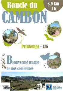 circuit découverte de la biodiversité du Cambon réalisé par la LPO : balade de 3,9 kms (1h) à la rencontre de la faune locale.